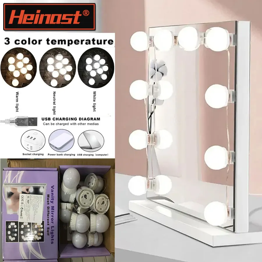 Зеркальные лампочки Косметический светильник с питанием от USB Освещение туалетного столика в ванной комнате Светодиодный светильник с регулируемой яркостью для зеркала для макияжа Светодиодный светильник
Зеркальные лампочки Косметический светильник с питанием от USB Освещение туалетного столика в ванной комнате Светодиодный светильник с регулируемой яркостью для зеркала для макияжа Светодиодный светильник