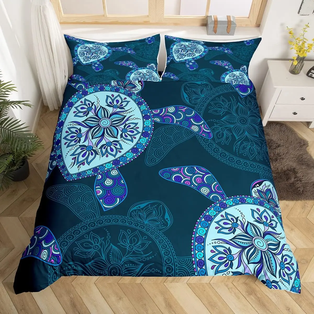 3D Sea Turtle Print Duvet Cover Set Luxury Microfiber Comforter Bedding with 2 Pillow Shams - Gorgeous Sea Animal Theme
3D Sea Turtle Print Duvet Cover Set Luxury Microfiber Comforter Bedding with 2 Pillow Shams - Gorgeous Sea Animal Theme