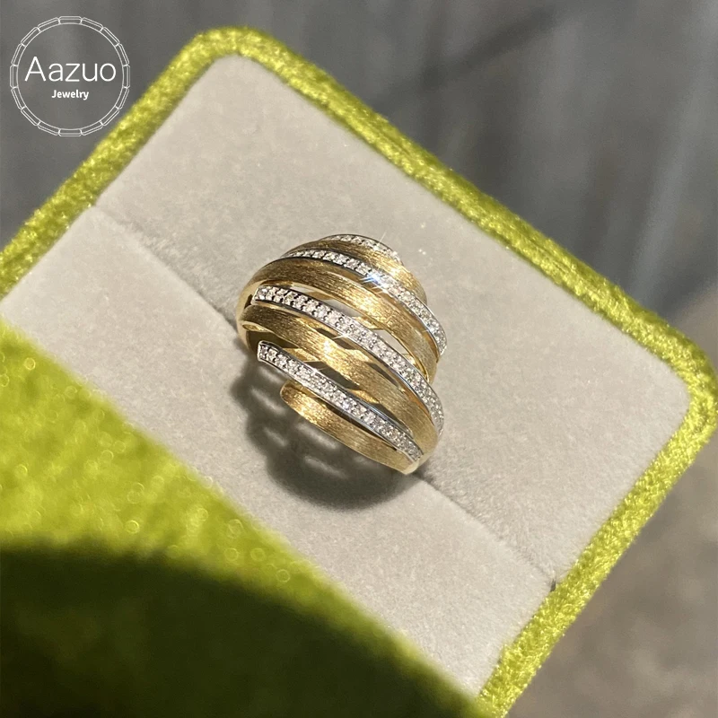 Aazuo Fashion Jewelry 18K Yellow Gold Real Diamonds Open Snake Rings Gift For Women Luxury Engagment Wedding Halo anillos mujer
Aazuo Fashion Jewelry 18K Yellow Gold Real Diamonds Open Snake Rings Gift For Women Luxury Engagment Wedding Halo anillos mujer