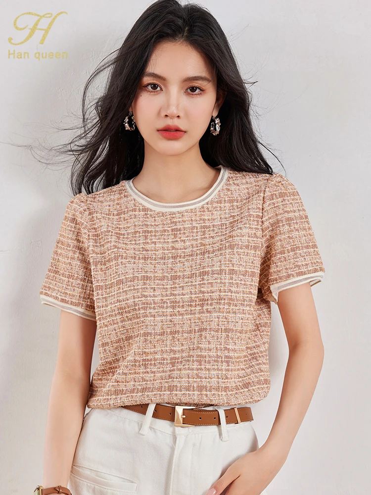 H Han Queen Summer T-Shirts Woman clothes O-Neck Basic Shirts And Blouses Korean Popular Clothes Casual Tops Short Sleeve Tees
H Han Queen Summer T-Shirts Woman clothes O-Neck Basic Shirts And Blouses Korean Popular Clothes Casual Tops Short Sleeve Tees