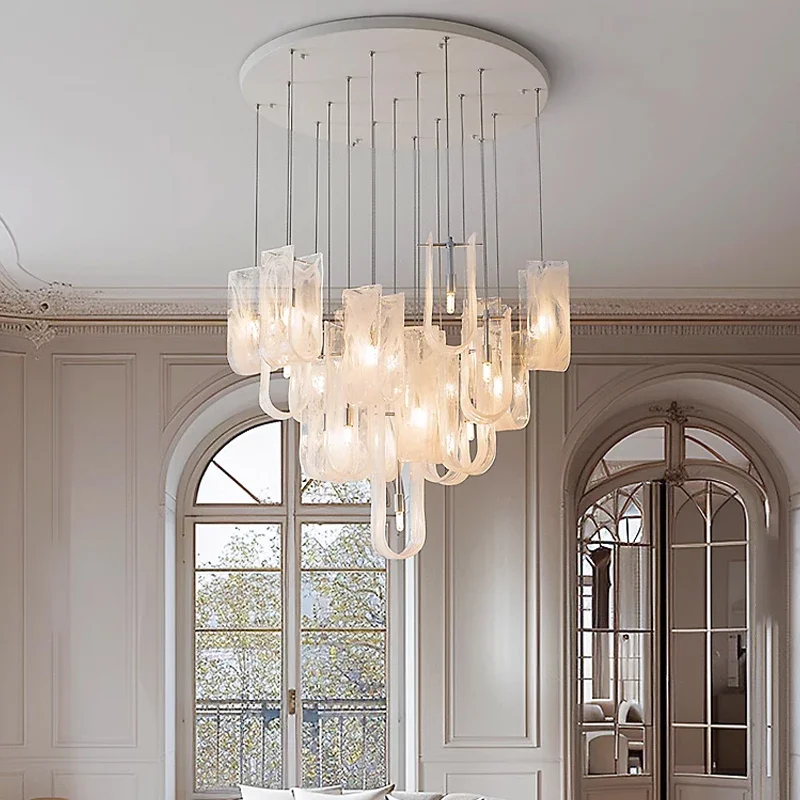 Nordic French Cream Style Glass Chandelier Living Dining Room Bedroom Pendant Lamp Home Decor Loft Stair Hanging Light Fixture
Nordic French Cream Style Glass Chandelier Living Dining Room Bedroom Pendant Lamp Home Decor Loft Stair Hanging Light Fixture