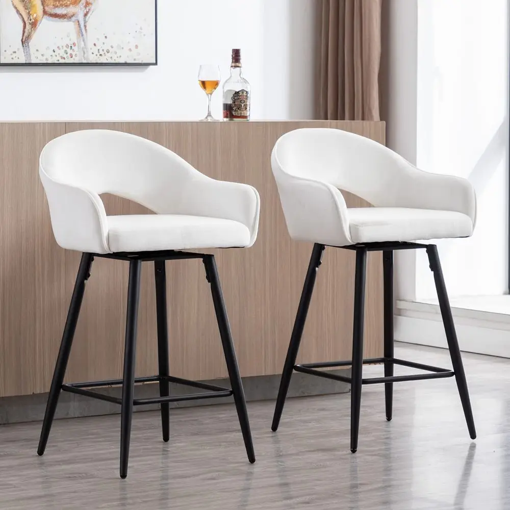 Swivel Bar Stools Set of 4, Modern 26 Counter Height Stools, Velvet holstered Kitchen Island Chair with Black Metal Legs for
Swivel Bar Stools Set of 4, Modern 26 Counter Height Stools, Velvet holstered Kitchen Island Chair with Black Metal Legs for