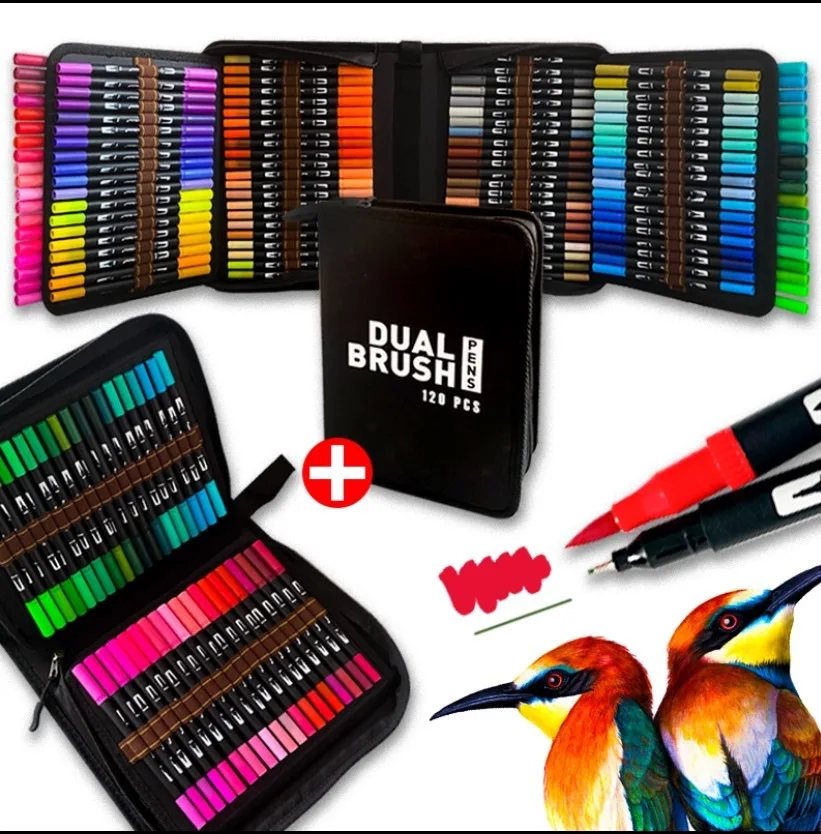 120-color Washable Double-head Watercolor Painting Brush Kindergarten Soft-head Pen Children's Painting Supplies Set
120-color Washable Double-head Watercolor Painting Brush Kindergarten Soft-head Pen Children's Painting Supplies Set