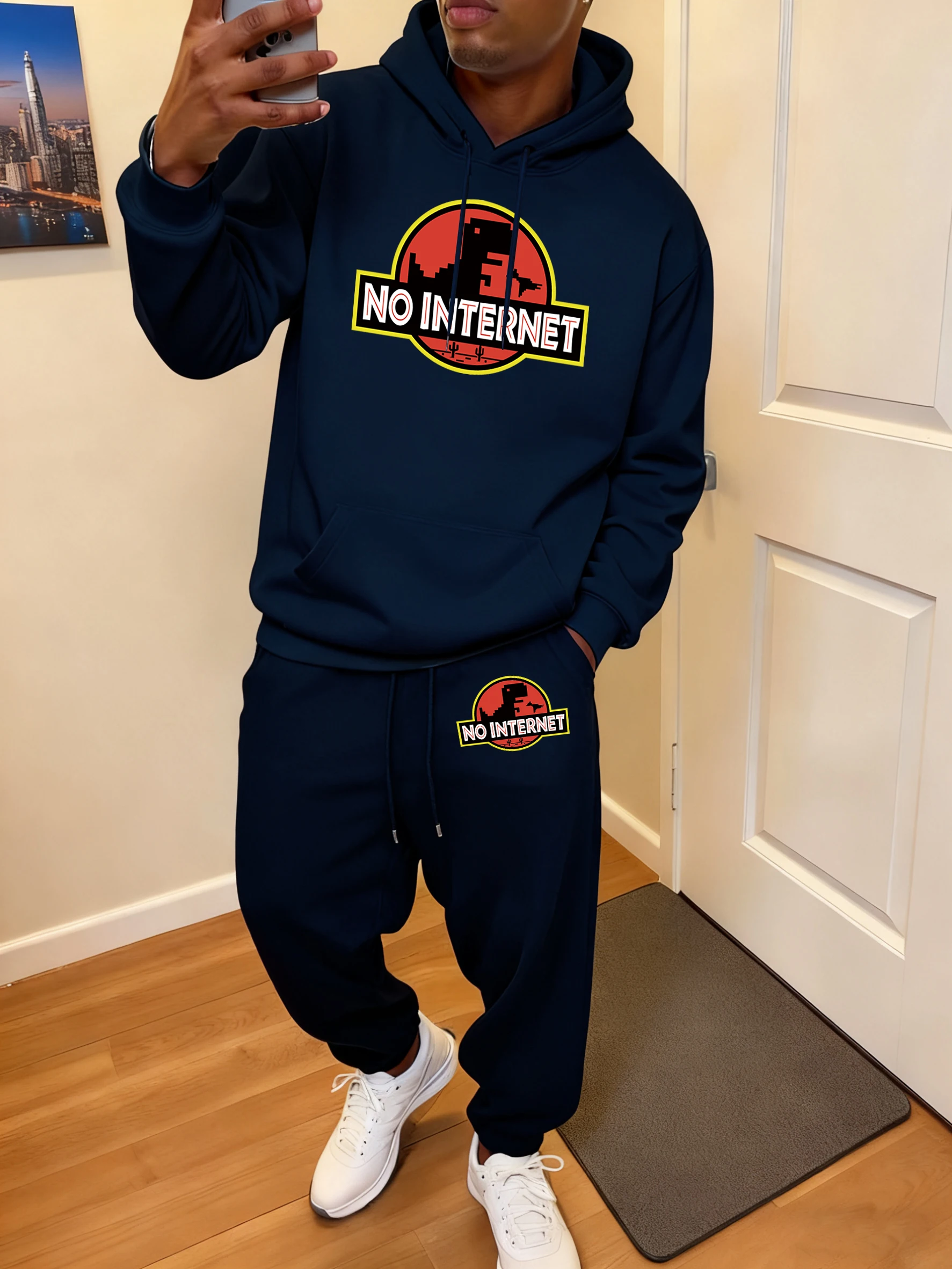 Мужская теплая толстовка с принтом динозавра без Интернета, комплект для бега, повседневная толстовка с карманами, спортивные уличные брюки, осенние флисовые спортивные штаны
Мужская теплая толстовка с принтом динозавра без Интернета, комплект для бега, повседневная толстовка с карманами, спортивные уличные брюки, осенние флисовые спортивные штаны