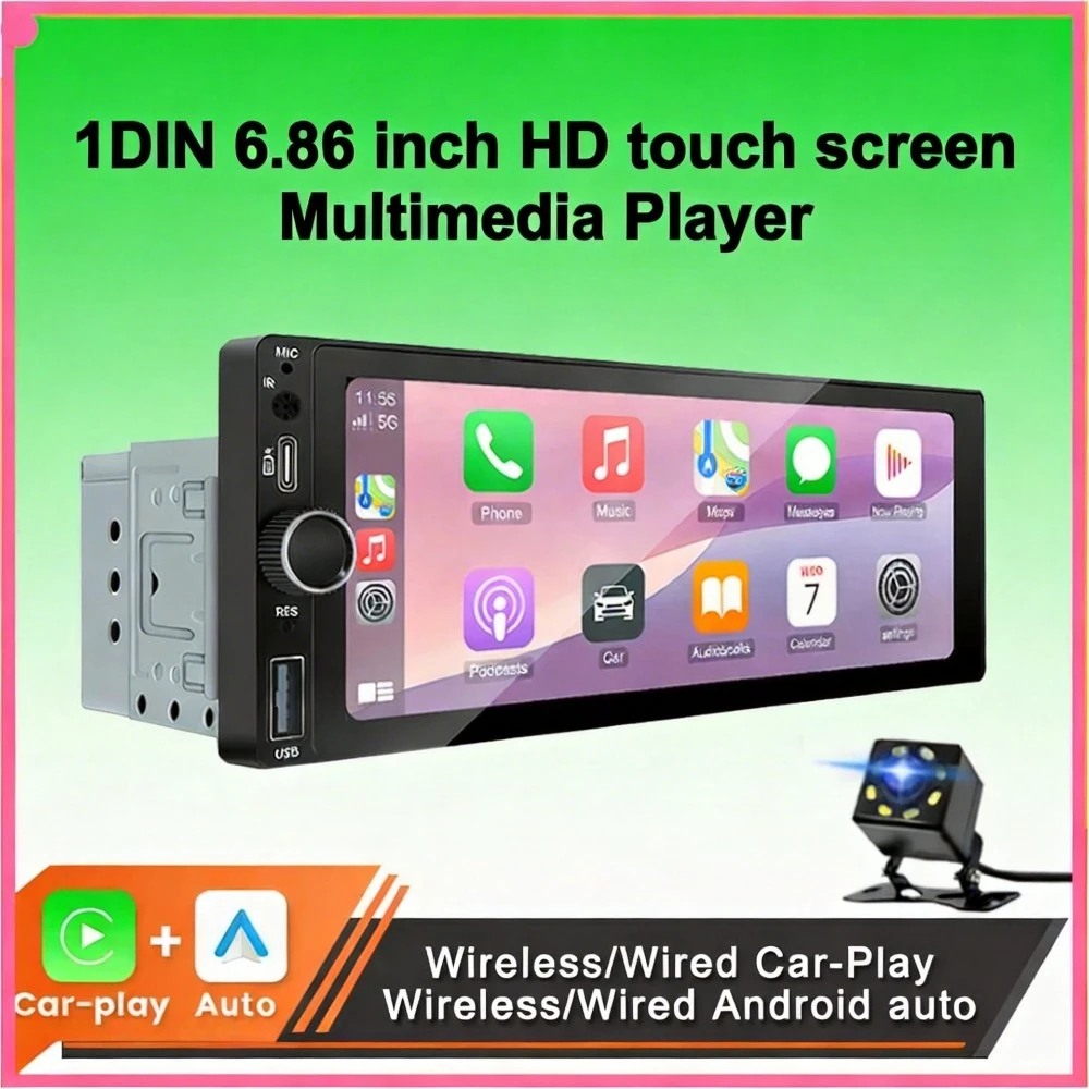 6.86 Inch Universal Car Radio MP5 Player, Wireless CarPlay Android Auto Touch Screen Bluetooth AUX USB Multimedia Video Player
6.86 Inch Universal Car Radio MP5 Player, Wireless CarPlay Android Auto Touch Screen Bluetooth AUX USB Multimedia Video Player