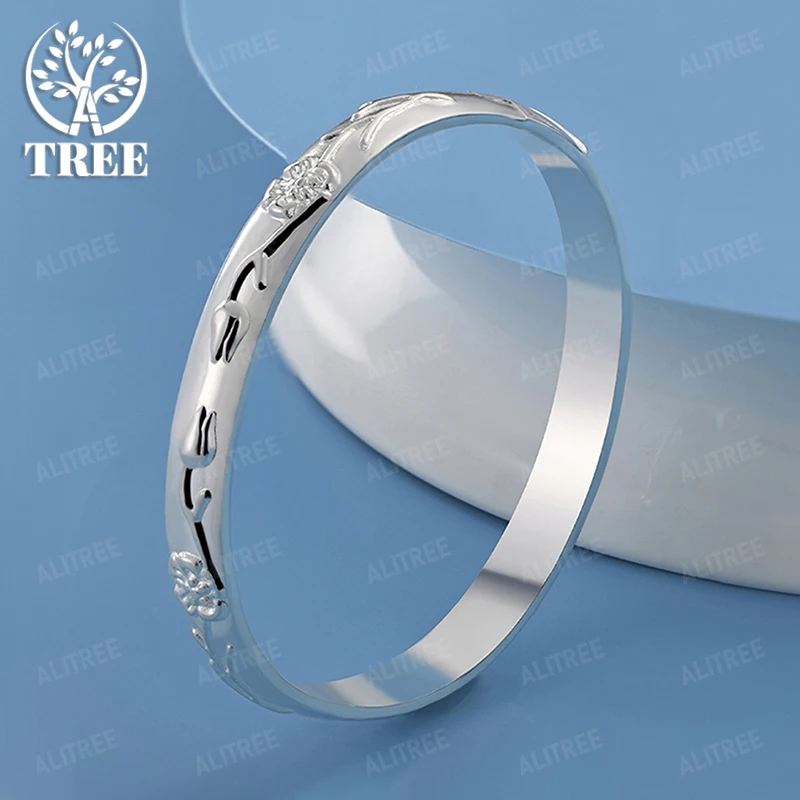 New 925 Sterling Silver Carved Flower Round Bangles Women's Party Beautiful Jewelry Valentine's Day Gift Accessories
New 925 Sterling Silver Carved Flower Round Bangles Women's Party Beautiful Jewelry Valentine's Day Gift Accessories