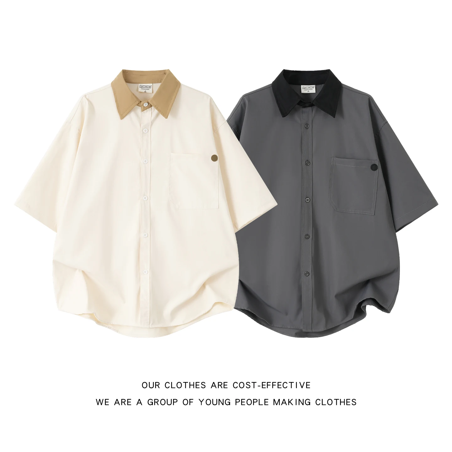 Summer Short Sleeve Shirt Men's Cityboy Contrast Color Collar Casual Workwear Pure Color Layering High Sensation Loose Fit
Summer Short Sleeve Shirt Men's Cityboy Contrast Color Collar Casual Workwear Pure Color Layering High Sensation Loose Fit