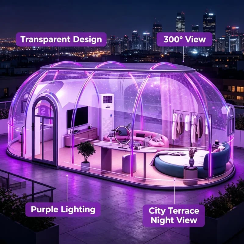Starry Dome With Door And Window Screens Insect Proof Transparent PC For Jungle Glamping Customized 3.5m 4.5m For Forest Camping
Starry Dome With Door And Window Screens Insect Proof Transparent PC For Jungle Glamping Customized 3.5m 4.5m For Forest Camping