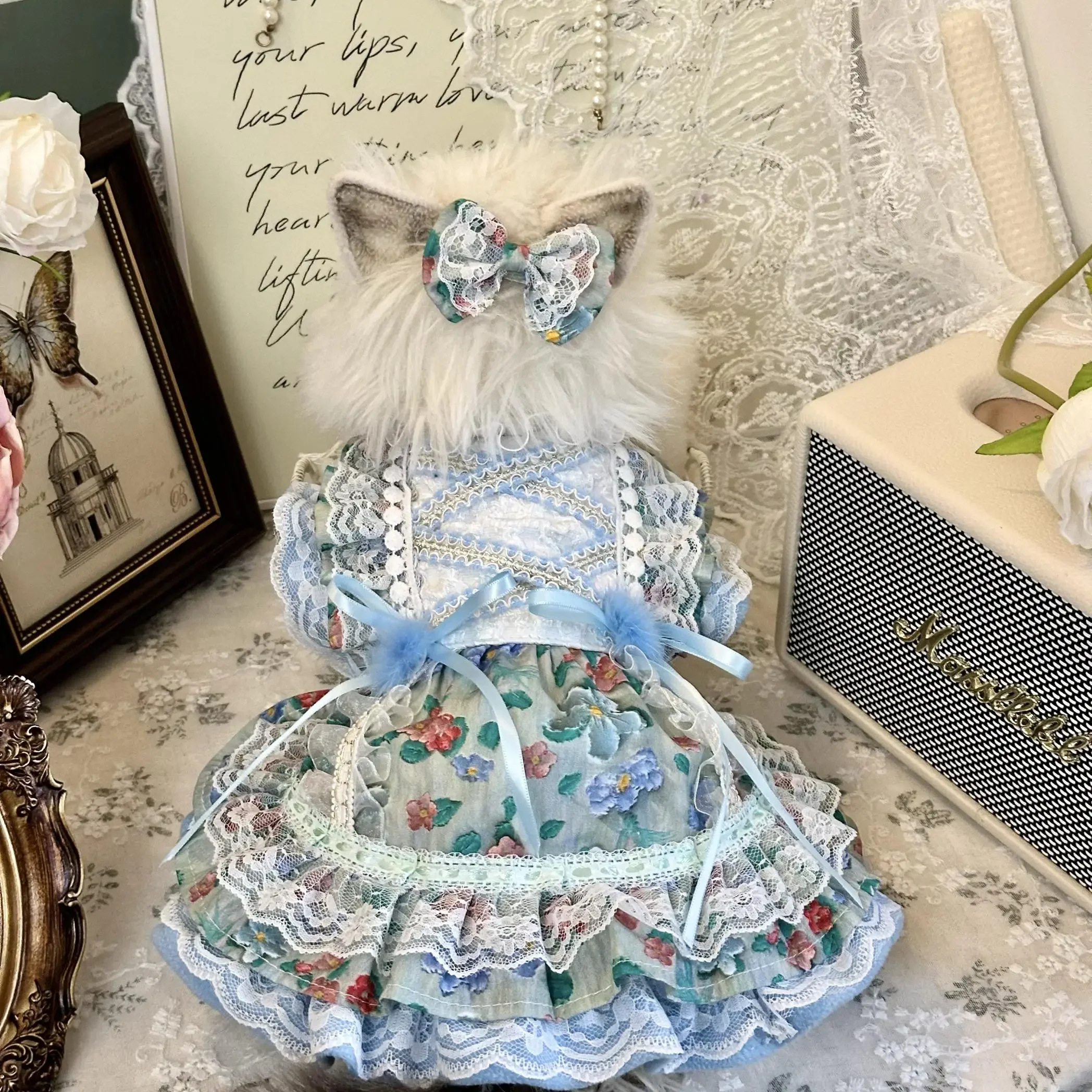 Fashion Fine Flower Print Puppy Dog Cat Clothing Outerdoor Dresses Pure Handmad Cotton Lace Bow Decor Dress For Small Medium Dog
Fashion Fine Flower Print Puppy Dog Cat Clothing Outerdoor Dresses Pure Handmad Cotton Lace Bow Decor Dress For Small Medium Dog