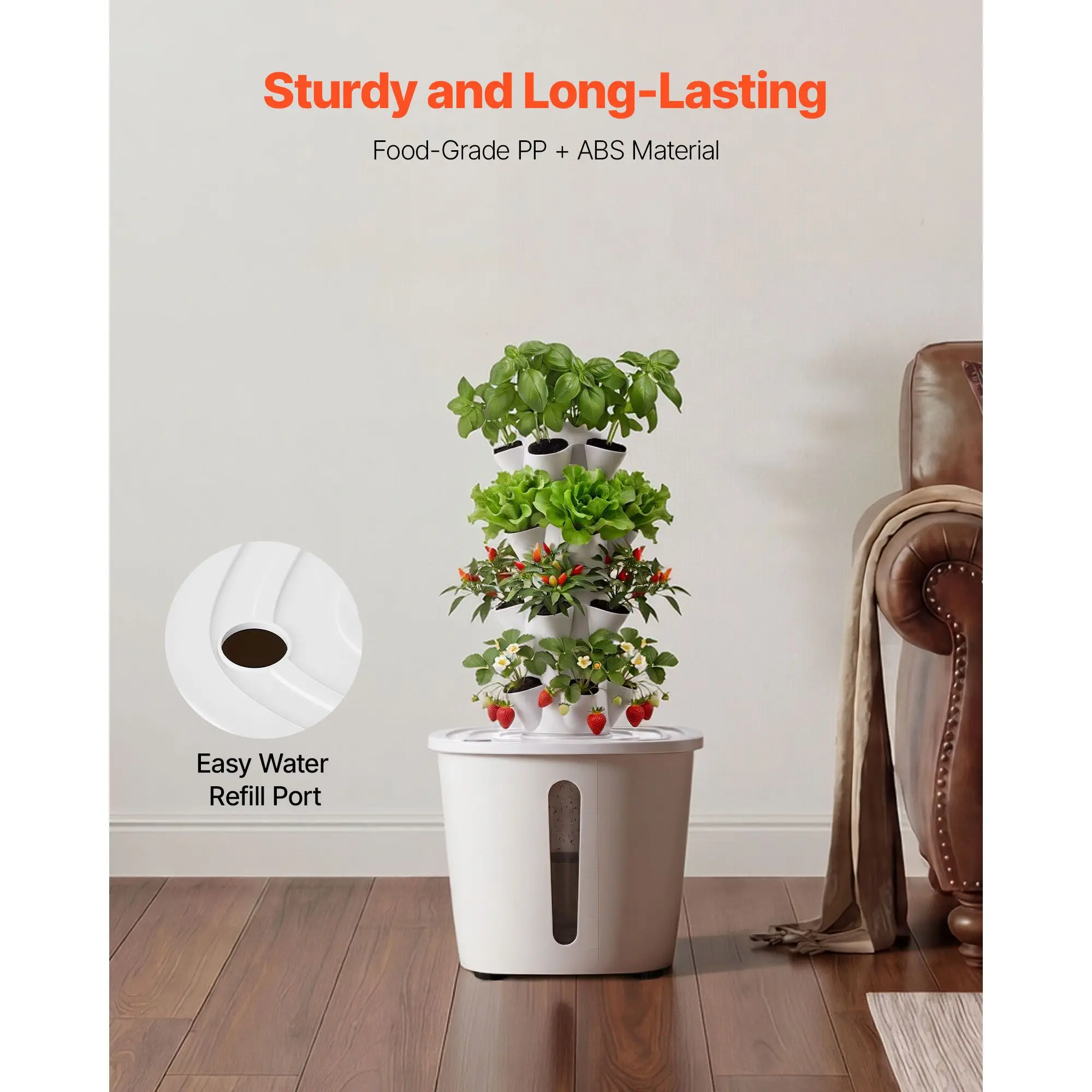 Hydroponic Tower, 20 Pods 4 Tiers Hydroponics Growing System Kit, Vertical Home Hydronic Garden with 20L Water Tank & Pump, Planter Plants Germination Kit for Indoor Herbs, Fruits, Vegetables
Hydroponic Tower, 20 Pods 4 Tiers Hydroponics Growing System Kit, Vertical Home Hydronic Garden with 20L Water Tank & Pump, Planter Plants Germination Kit for Indoor Herbs, Fruits, Vegetables