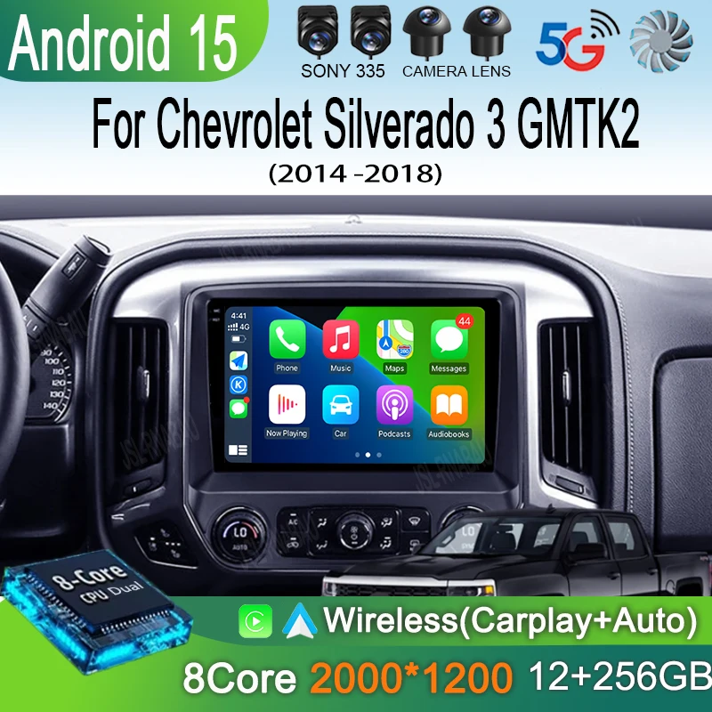 Car Radio Android 15 Carplay Auto Multimedia For Chevrolet Silverado 3 GMTK2 2014 2015 2016 2017 2018 Autoradio Stereo Head Unit
Car Radio Android 15 Carplay Auto Multimedia For Chevrolet Silverado 3 GMTK2 2014 2015 2016 2017 2018 Autoradio Stereo Head Unit