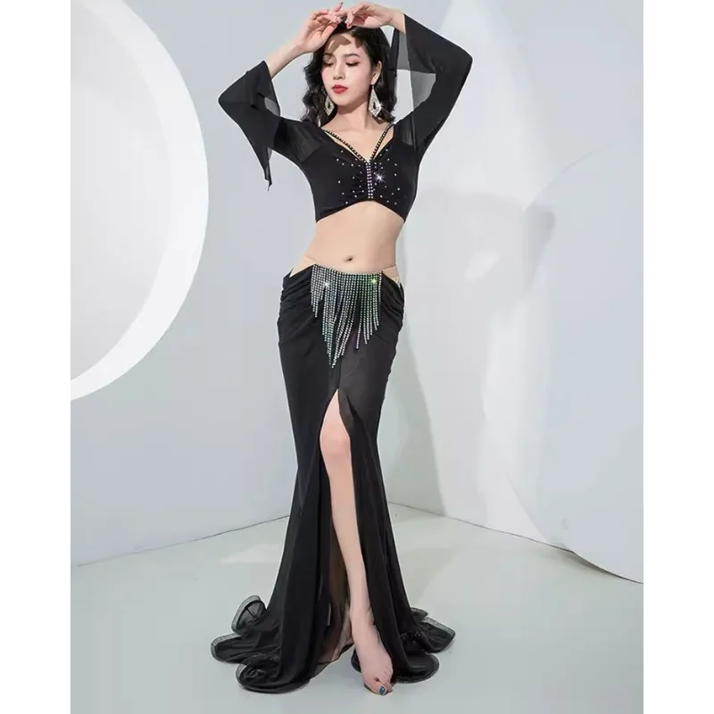 Customized Belly Dance Costumes Practice Dress Performance Wear Elegant Style Fish Tail Skirt Set Top and Skirt
Customized Belly Dance Costumes Practice Dress Performance Wear Elegant Style Fish Tail Skirt Set Top and Skirt