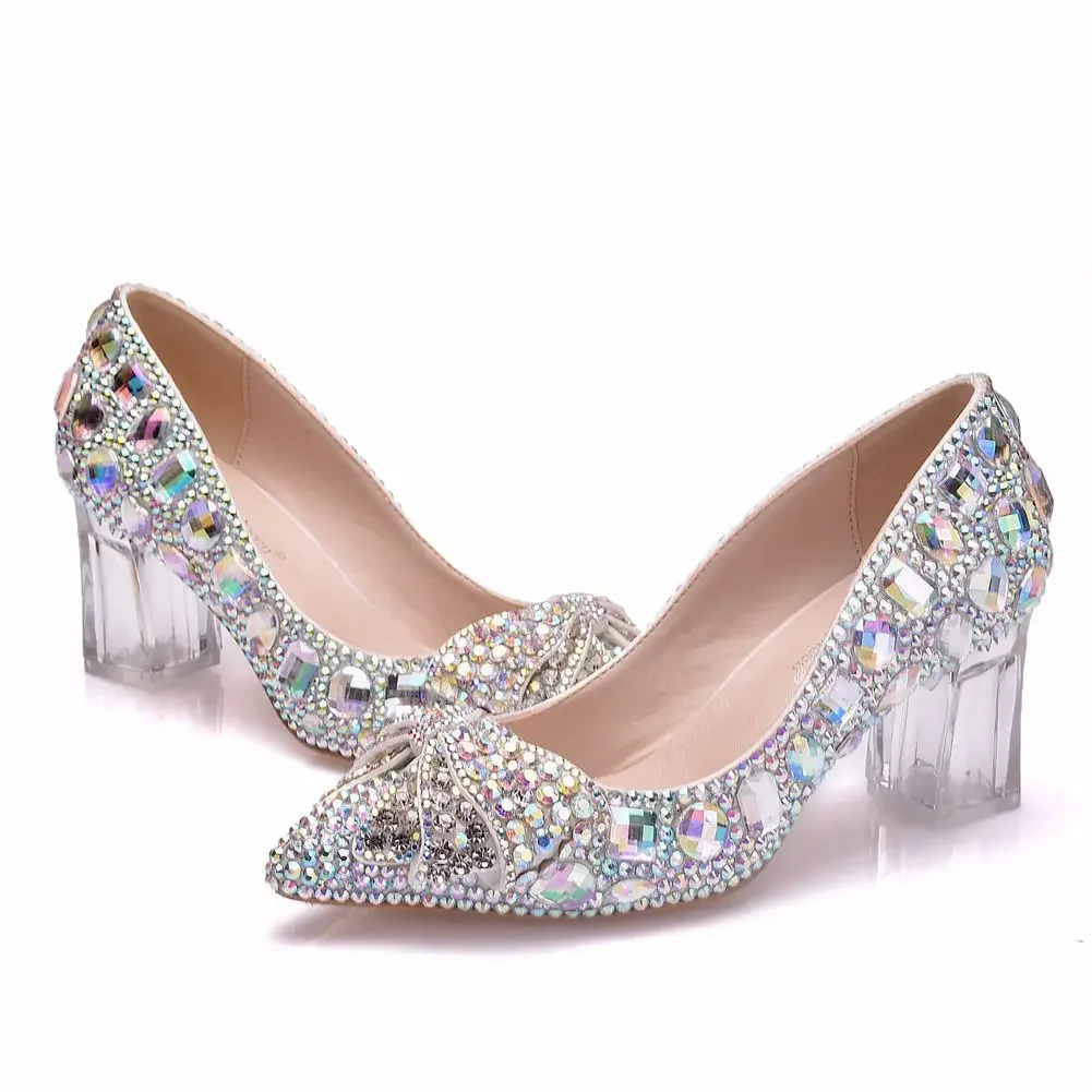 European and American Pumps Pointed Toe Wedding Rhinestone PU 6.5CM Square Heel Shallow Dress Fashion Woman Shoes White
European and American Pumps Pointed Toe Wedding Rhinestone PU 6.5CM Square Heel Shallow Dress Fashion Woman Shoes White