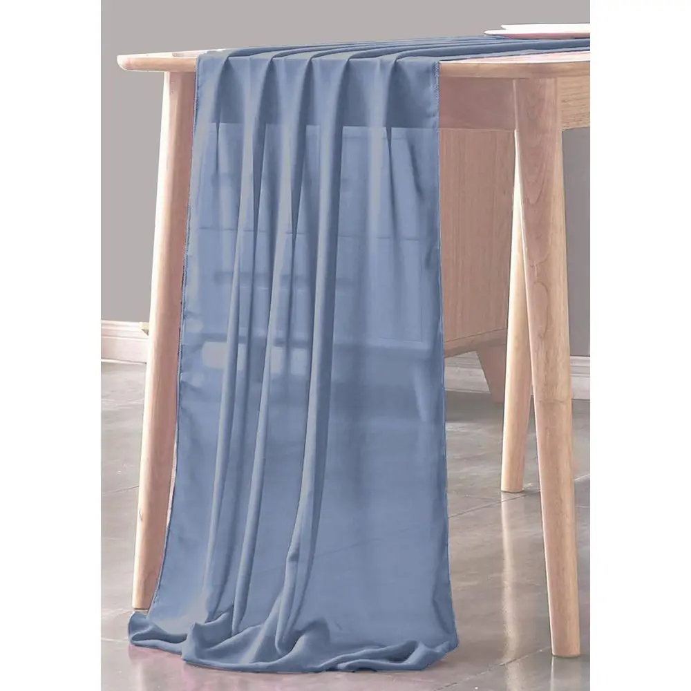 Steel Blue Sheer Table Runner for Weddings, Birthdays, Banquets, and Engagements
Steel Blue Sheer Table Runner for Weddings, Birthdays, Banquets, and Engagements