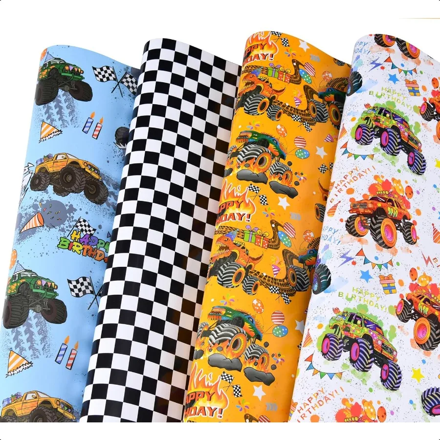 Упаковочная бумага на день рождения Monster Truck для мальчиков, 6 больших листов, гоночная упаковочная бумага 39,4 x 27,6 на лист Monster Truck Birthda
Упаковочная бумага на день рождения Monster Truck для мальчиков, 6 больших листов, гоночная упаковочная бумага 39,4 x 27,6 на лист Monster Truck Birthda