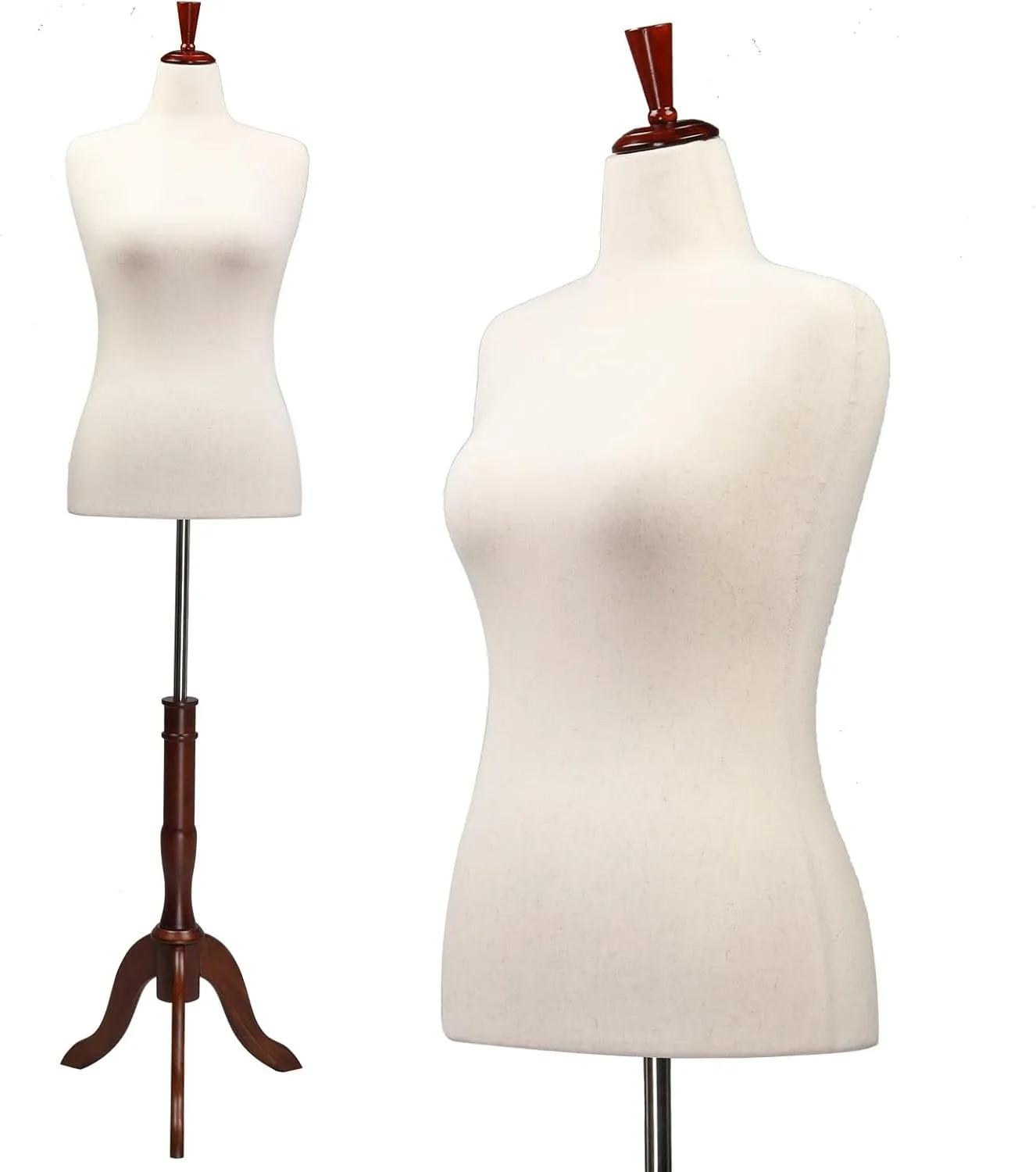 Female Dress Form Adjustable Height Torso Body with Tripod Stand for Display
Female Dress Form Adjustable Height Torso Body with Tripod Stand for Display