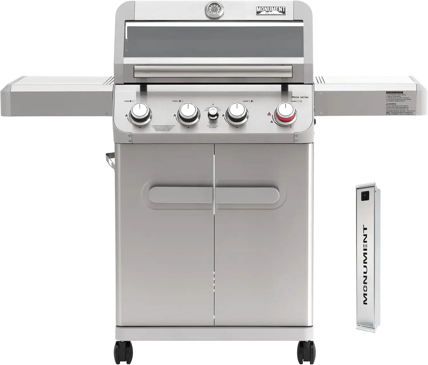 Stainless Steel Propane Gas Grill with 4 Burners, Outdoor Patio Barbecue with Smoker Box, Fast Broil Zone Heating, Easy-to-Clean Design, and Knob Controls
Stainless Steel Propane Gas Grill with 4 Burners, Outdoor Patio Barbecue with Smoker Box, Fast Broil Zone Heating, Easy-to-Clean Design, and Knob Controls