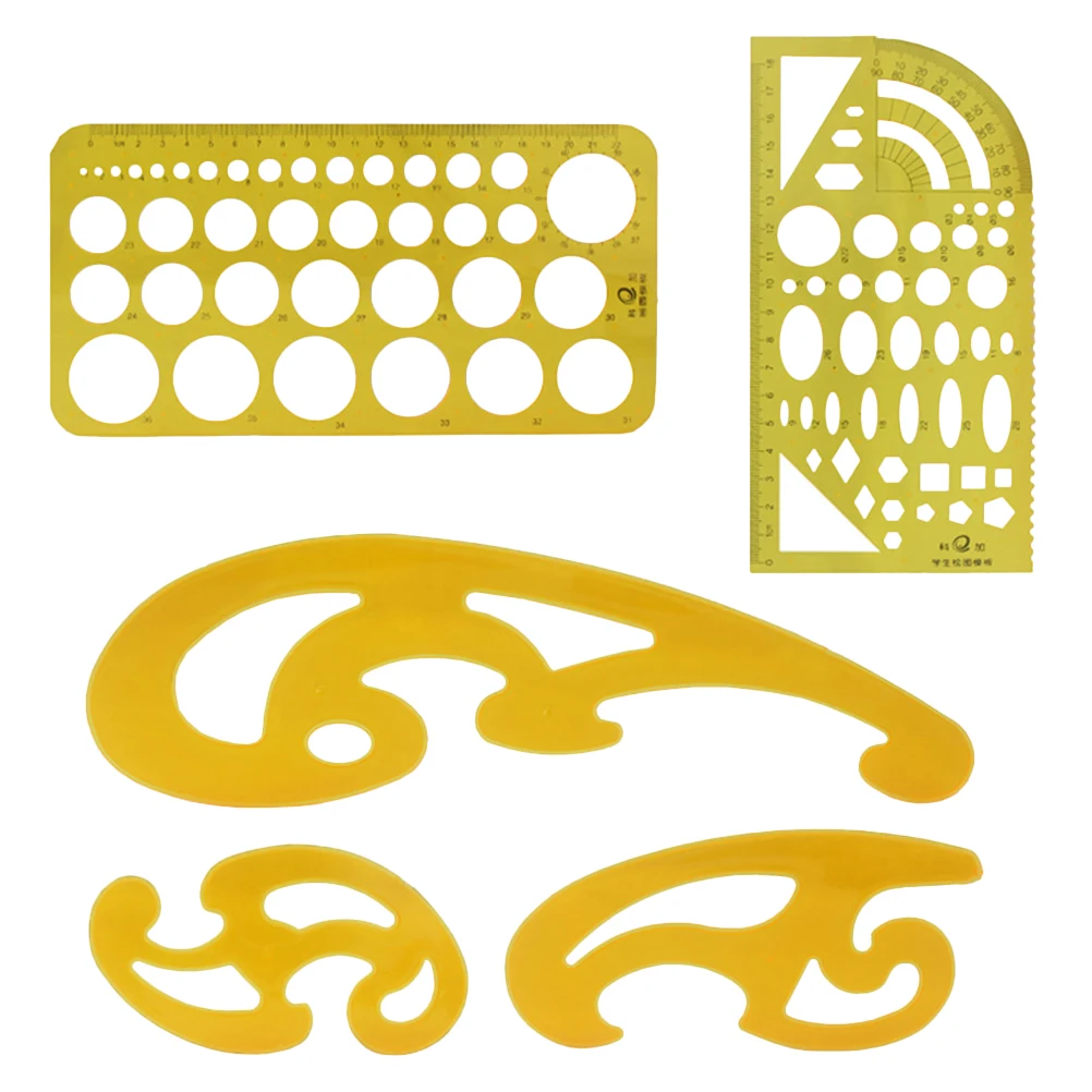 1 Set Drawing Template Transparent Plastic Ruler Geometric Measuring Tool for School Office Art Design Circle Templates Yellow 
1 Set Drawing Template Transparent Plastic Ruler Geometric Measuring Tool for School Office Art Design Circle Templates Yellow