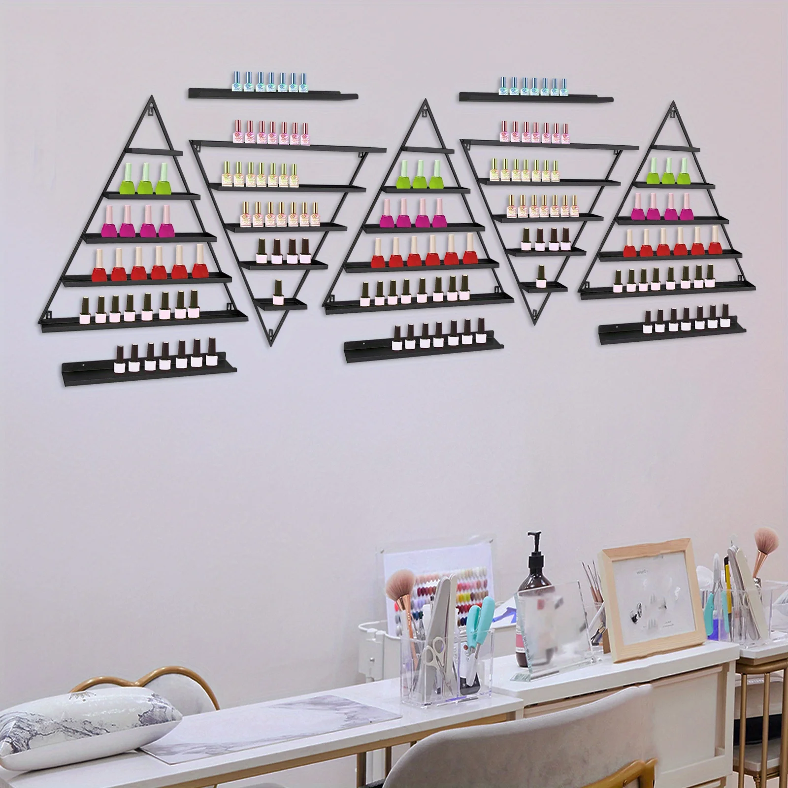 Iron Triangle Armor Oil Glue Display Rack Ten Piece Set - Black Nail Products Household Commercial Nail Oil Storage Rack
Iron Triangle Armor Oil Glue Display Rack Ten Piece Set - Black Nail Products Household Commercial Nail Oil Storage Rack