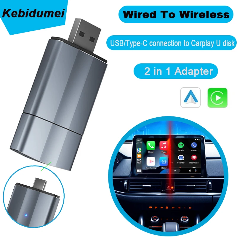 Автоматический беспроводной смарт-ключ CarPlay 2 в 1 с разъемом Type-C/USB, 5,8 ГГц, Wi-Fi для Android
Автоматический беспроводной смарт-ключ CarPlay 2 в 1 с разъемом Type-C/USB, 5,8 ГГц, Wi-Fi для Android