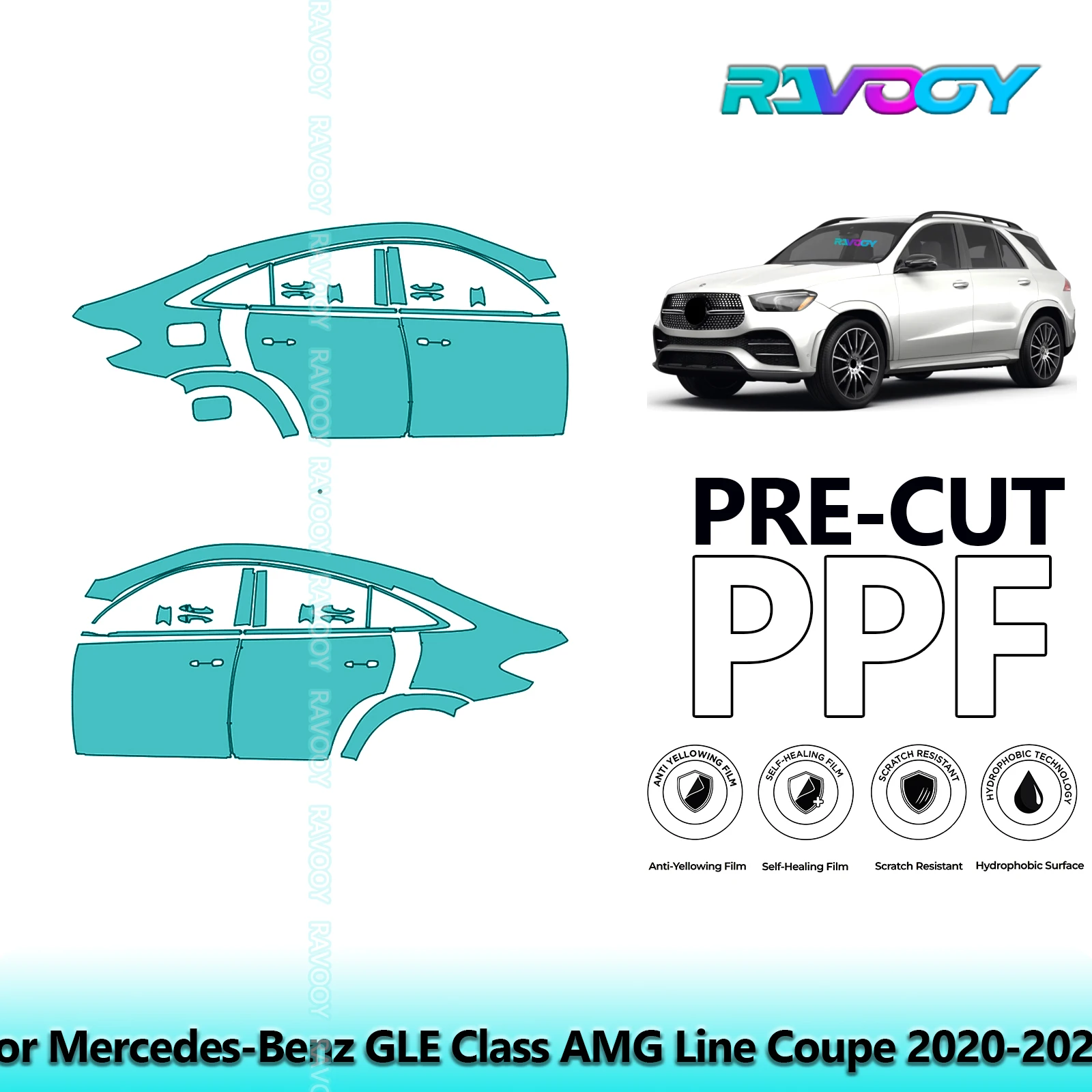 For Mercedes-Benz GLE Class AMG Line Coupe 2020-2023 8.5mil Pre-Cut PPF Door & A/B Pillar Kit TPU Paint Protection Film Set
For Mercedes-Benz GLE Class AMG Line Coupe 2020-2023 8.5mil Pre-Cut PPF Door & A/B Pillar Kit TPU Paint Protection Film Set