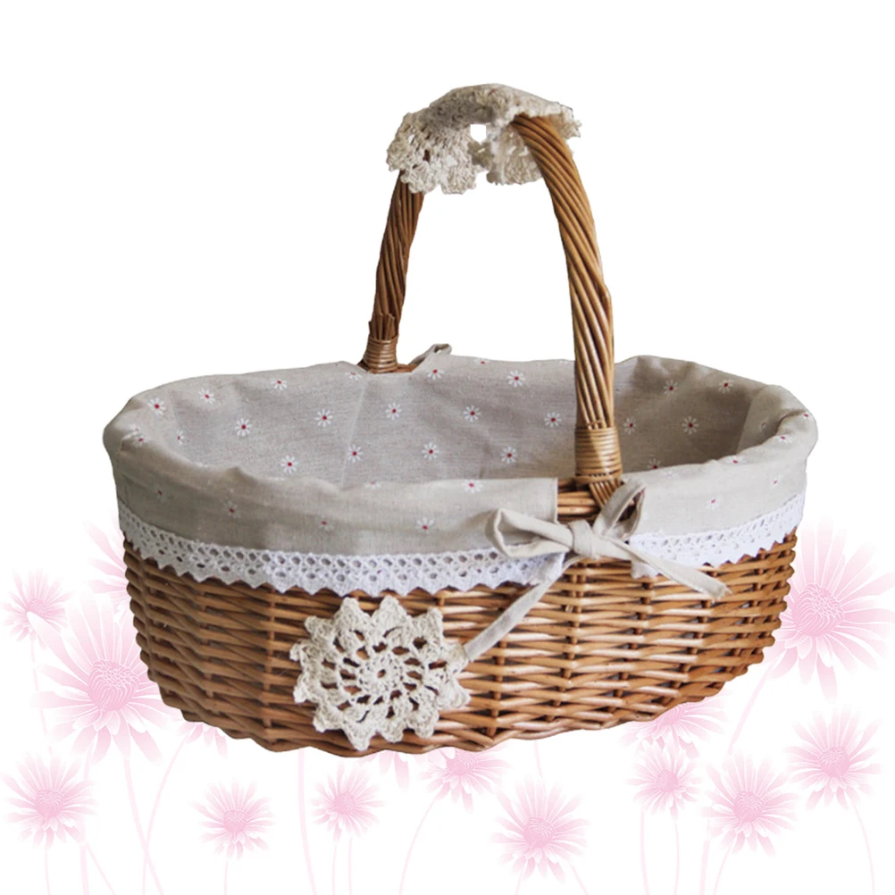 Wicker Storage Basket Woven Picnic Tray Decorative Holder Linen Lace Safe Durable Home Hotel Party Snacks Fruits Vegetables
Wicker Storage Basket Woven Picnic Tray Decorative Holder Linen Lace Safe Durable Home Hotel Party Snacks Fruits Vegetables