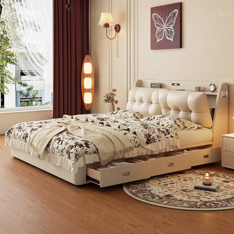 Fashionable Design Bed Frame Double Aesthetics French Comfortable Bed Wedding Simple Soft Family Wood Muebles Bedroom Furniture
Fashionable Design Bed Frame Double Aesthetics French Comfortable Bed Wedding Simple Soft Family Wood Muebles Bedroom Furniture