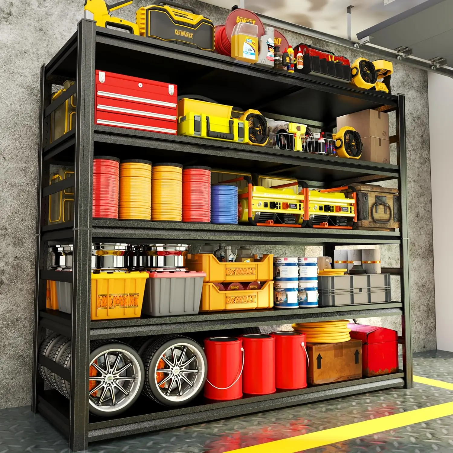 Garage Shelving, 88" H Heavy Duty Garage Storage Shelves, 5-Tier Adjustable Metal Shelving Units, 3000 lbs, Customized
Garage Shelving, 88" H Heavy Duty Garage Storage Shelves, 5-Tier Adjustable Metal Shelving Units, 3000 lbs, Customized