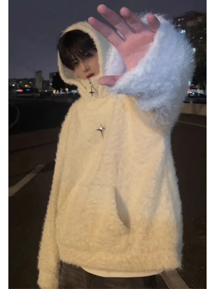 Мужской вязаный свитер с капюшоном в американском стиле, осенне-зимний, корейский, уютный, с флисовой подкладкой, вязаный свитер с капюшоном
Мужской вязаный свитер с капюшоном в американском стиле, осенне-зимний, корейский, уютный, с флисовой подкладкой, вязаный свитер с капюшоном