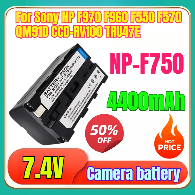 7.4V 4400mAh NP F750 NP F770 NP-F750 Battery + Charger for Sony NP F970 F960 F550 F570 QM91D CCD-RV100 TRU47E High Quality 
7.4V 4400mAh NP F750 NP F770 NP-F750 Battery + Charger for Sony NP F970 F960 F550 F570 QM91D CCD-RV100 TRU47E High Quality