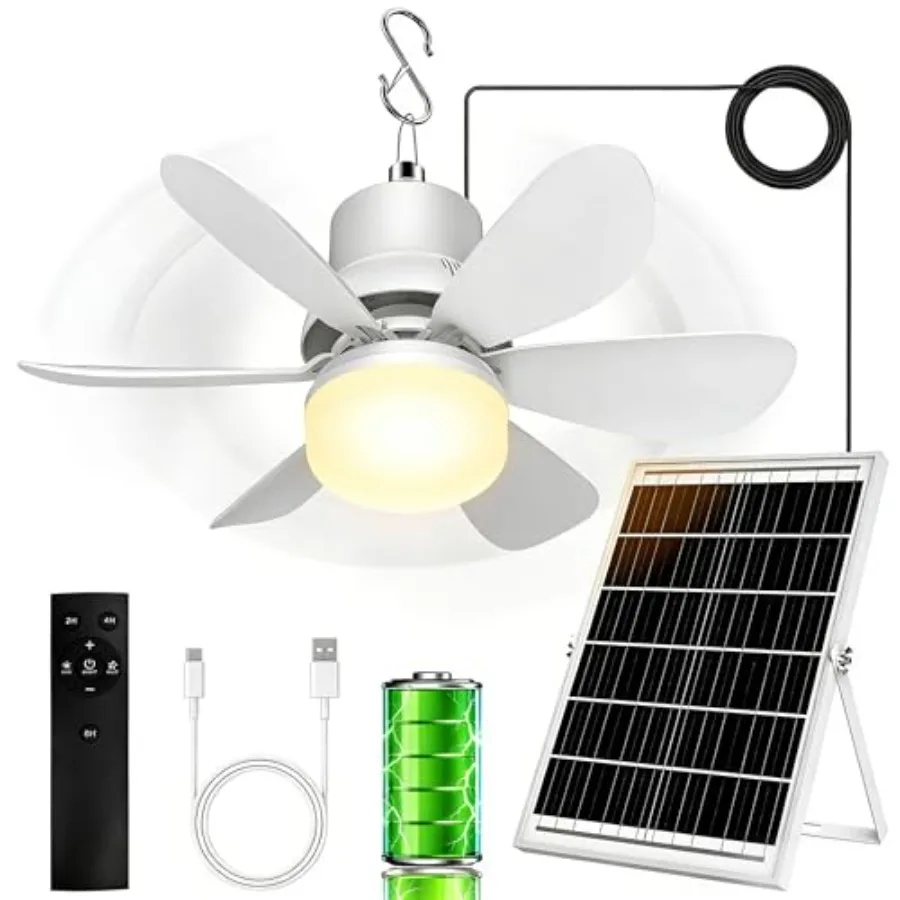 Solar Fan for Gazebo with Light 18000mAh Rechargeable Solar Powered Patio Ceiling Fan with Remote 17.5'' Portable Outdoor Hangi
Solar Fan for Gazebo with Light 18000mAh Rechargeable Solar Powered Patio Ceiling Fan with Remote 17.5'' Portable Outdoor Hangi