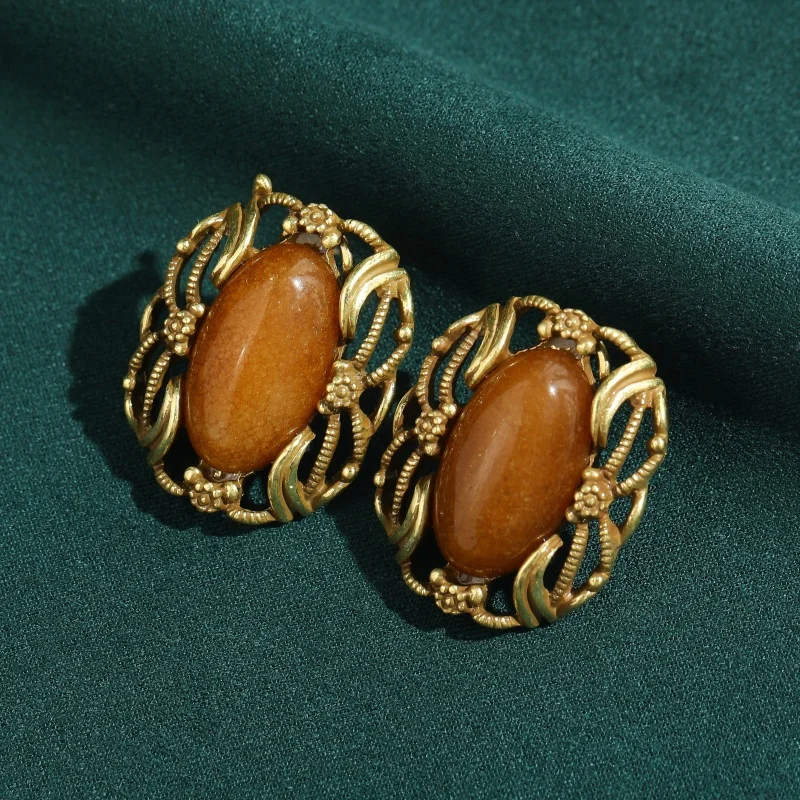 Vintage Jewelry For Woman Tiger's Eye Stone Earring Antique Gold Plated Retro Luxury Designers Brand Party Accessories 2026 New
Vintage Jewelry For Woman Tiger's Eye Stone Earring Antique Gold Plated Retro Luxury Designers Brand Party Accessories 2026 New