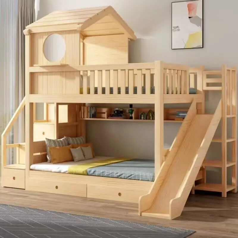 Go to bed Empty children's bunk beds Up and down Solid wood small apartment Castle boy 
Go to bed Empty children's bunk beds Up and down Solid wood small apartment Castle boy