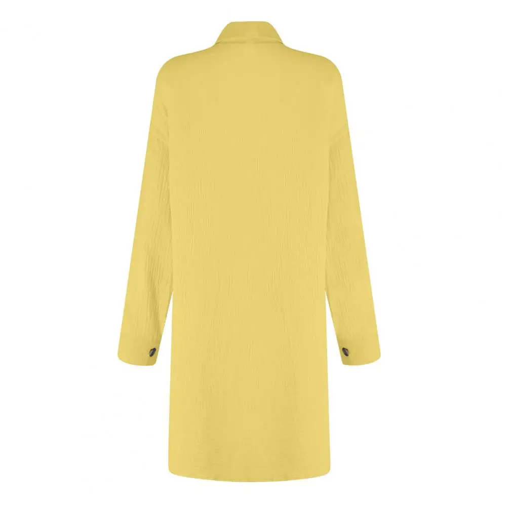 Casual Loose Fit Midi Dress Elegant Women's Shirt Dress with Turn-down Collar Single-breasted Design for Fall Spring for Office
Casual Loose Fit Midi Dress Elegant Women's Shirt Dress with Turn-down Collar Single-breasted Design for Fall Spring for Office