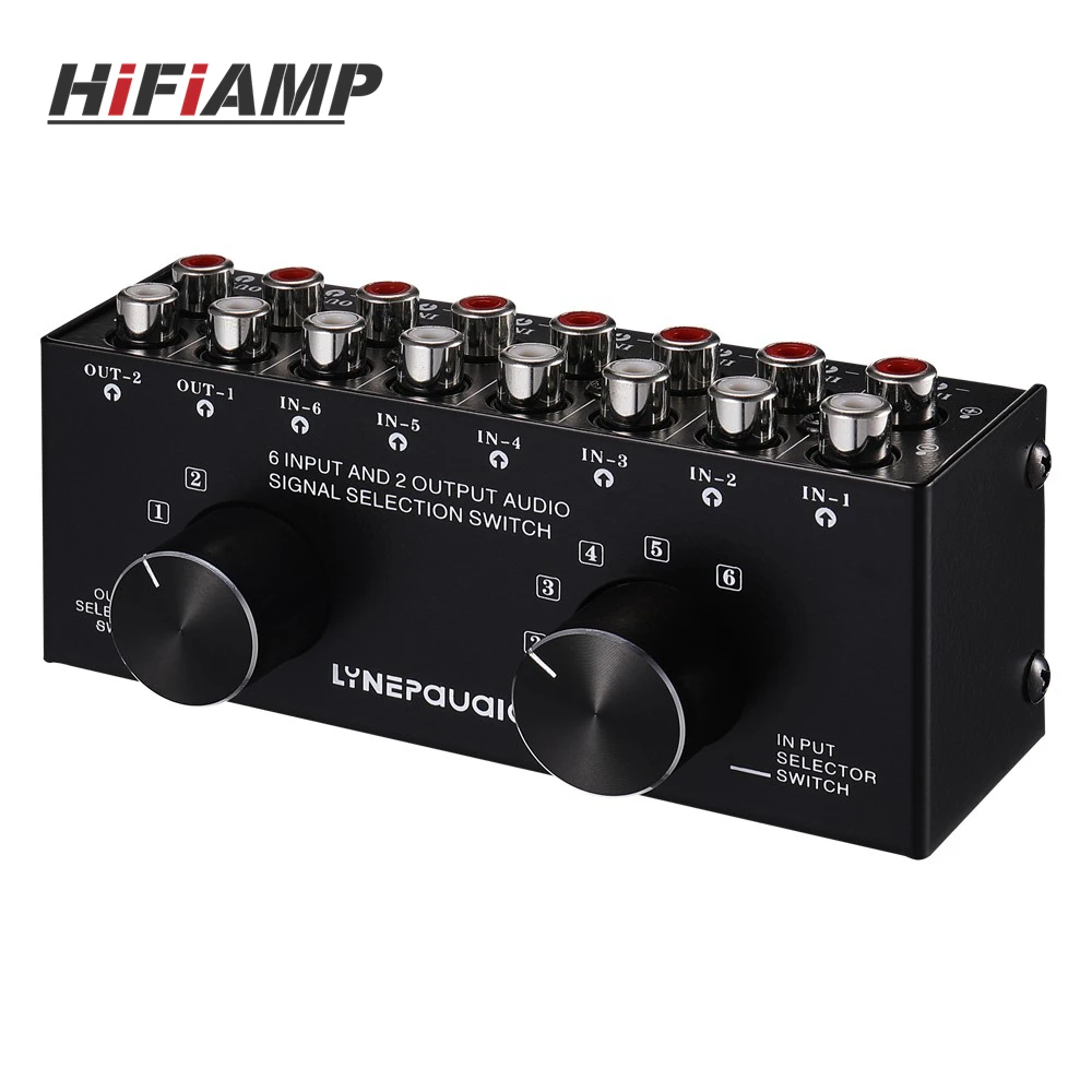 HiFiAMP RCA Audio Selector Audio Input Signal Selector Switch Support 6 IN 2 OUT & 2 IN 6 OUT RCA Ports
HiFiAMP RCA Audio Selector Audio Input Signal Selector Switch Support 6 IN 2 OUT & 2 IN 6 OUT RCA Ports