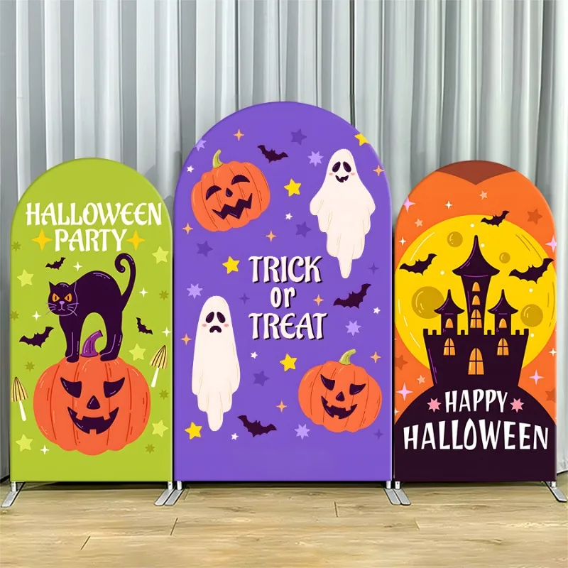 Arch Backdrop Cover Single Side Halloween Cat Pumpkins Trick Treat Ghosts Castle Party Decoration Photo Booth Background Event
Arch Backdrop Cover Single Side Halloween Cat Pumpkins Trick Treat Ghosts Castle Party Decoration Photo Booth Background Event