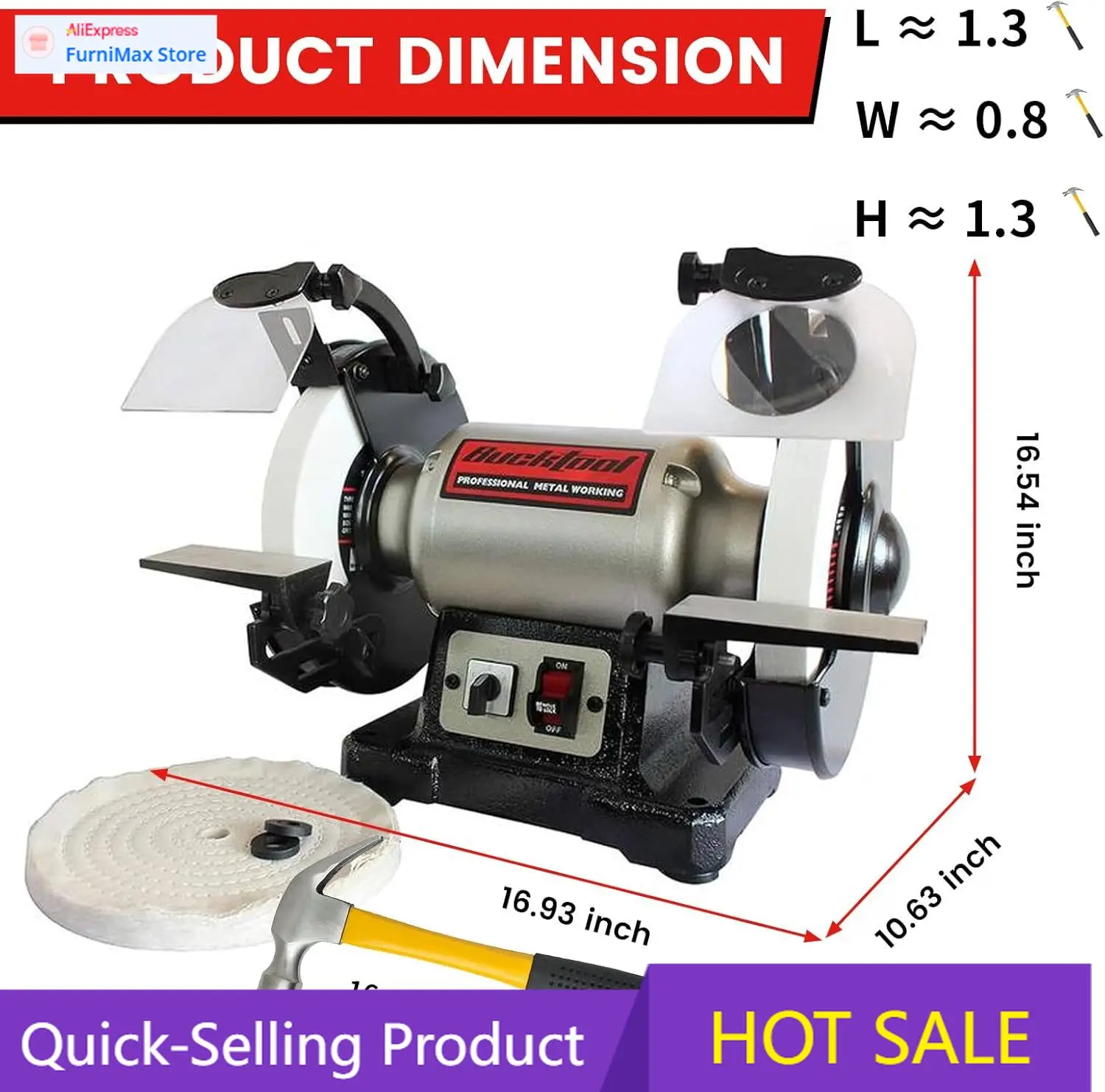 Limited-time promotion8 inch Dual Speed Bench Grinder & Buffer, Professional Low High Speed Bench Grinder Buffer with Cast Iron
Limited-time promotion8 inch Dual Speed Bench Grinder & Buffer, Professional Low High Speed Bench Grinder Buffer with Cast Iron