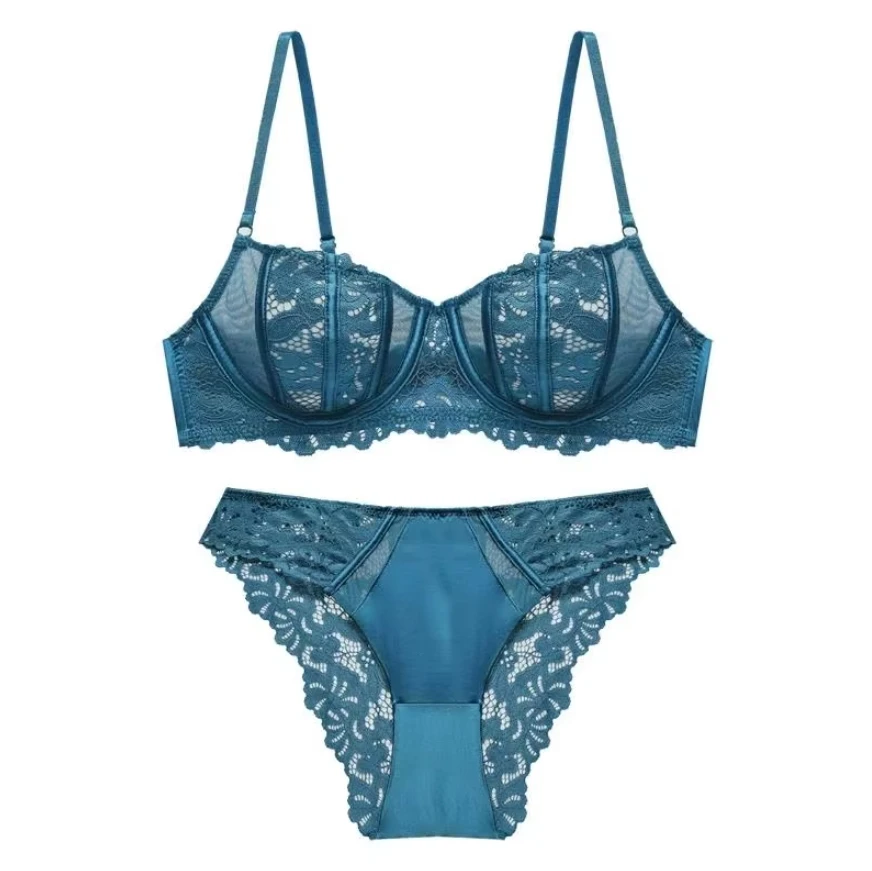 Sexy Lace Embroidery Transparent Underwear Set Push Up Bra Suit Plus Size Ultra Thin Breathable Bralette Hollow Lingerie Blue
Sexy Lace Embroidery Transparent Underwear Set Push Up Bra Suit Plus Size Ultra Thin Breathable Bralette Hollow Lingerie Blue