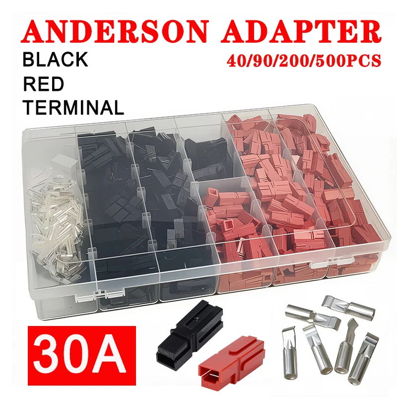 40/90/200/500 шт. Anderson Heavy Duty 30A однополюсный разъем питания, черный, электрические клеммы для аккумулятора вилочного погрузчика, ПП
40/90/200/500 шт. Anderson Heavy Duty 30A однополюсный разъем питания, черный, электрические клеммы для аккумулятора вилочного погрузчика, ПП
