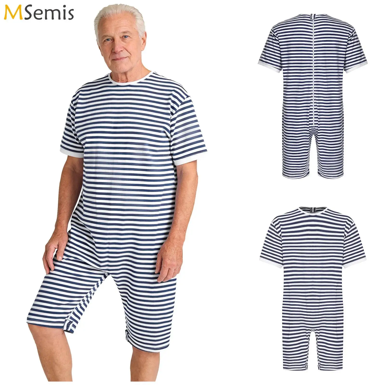 Adults Men Womens Anti-strip Adaptive Jumpsuit Back Zipper Striped Bodysuit Caring Nursing Clothes for Elderly Special Needs
Adults Men Womens Anti-strip Adaptive Jumpsuit Back Zipper Striped Bodysuit Caring Nursing Clothes for Elderly Special Needs