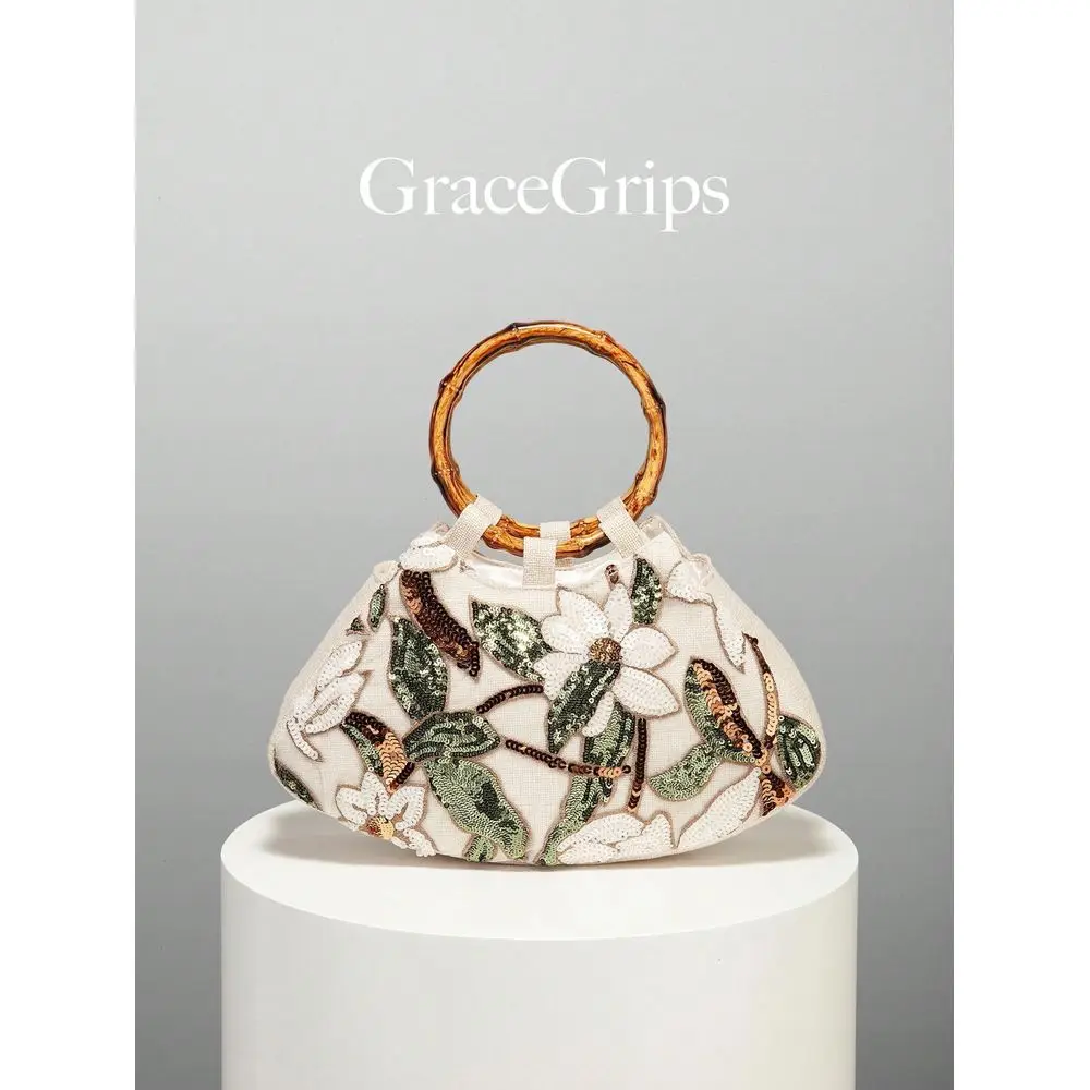 Shiny MultiColor Leaf Floral Patchwork Handbag, Vintage Classic Style Wooden Ring Design Evening Bag, Mini Square Tote Bag, Sui
Shiny MultiColor Leaf Floral Patchwork Handbag, Vintage Classic Style Wooden Ring Design Evening Bag, Mini Square Tote Bag, Sui