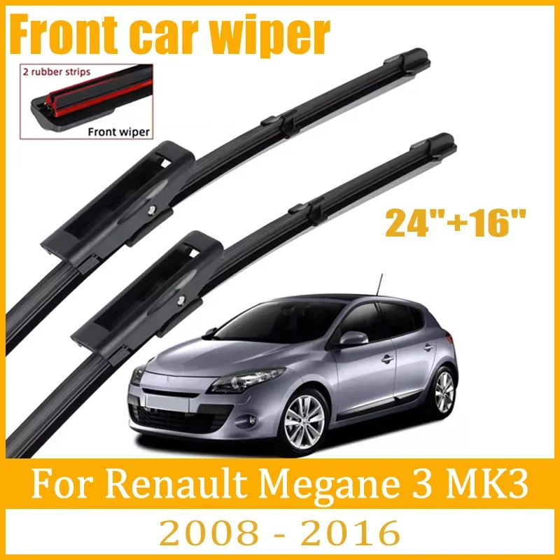 For Renault Megane 3 MK3 2008-2016 2009 2010 Wiper Front Wiper Blades Windshield Windscreen Window Brush 24"+16" Car Accessories
For Renault Megane 3 MK3 2008-2016 2009 2010 Wiper Front Wiper Blades Windshield Windscreen Window Brush 24"+16" Car Accessories
