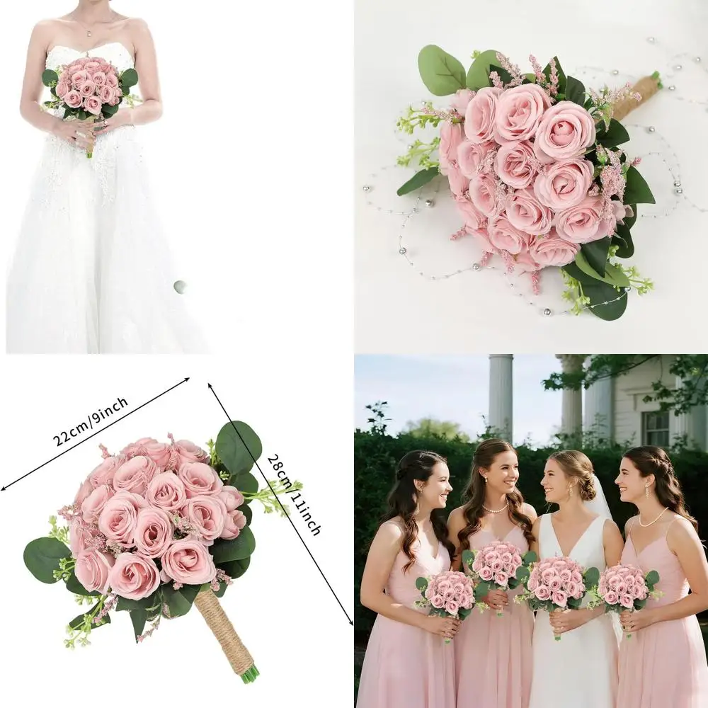 6-piece Pink Artificial Ivory Flower Bridesmaid Bouquets, 7 Inch, for Weddings, Parties, and Anniversary Decorations
6-piece Pink Artificial Ivory Flower Bridesmaid Bouquets, 7 Inch, for Weddings, Parties, and Anniversary Decorations