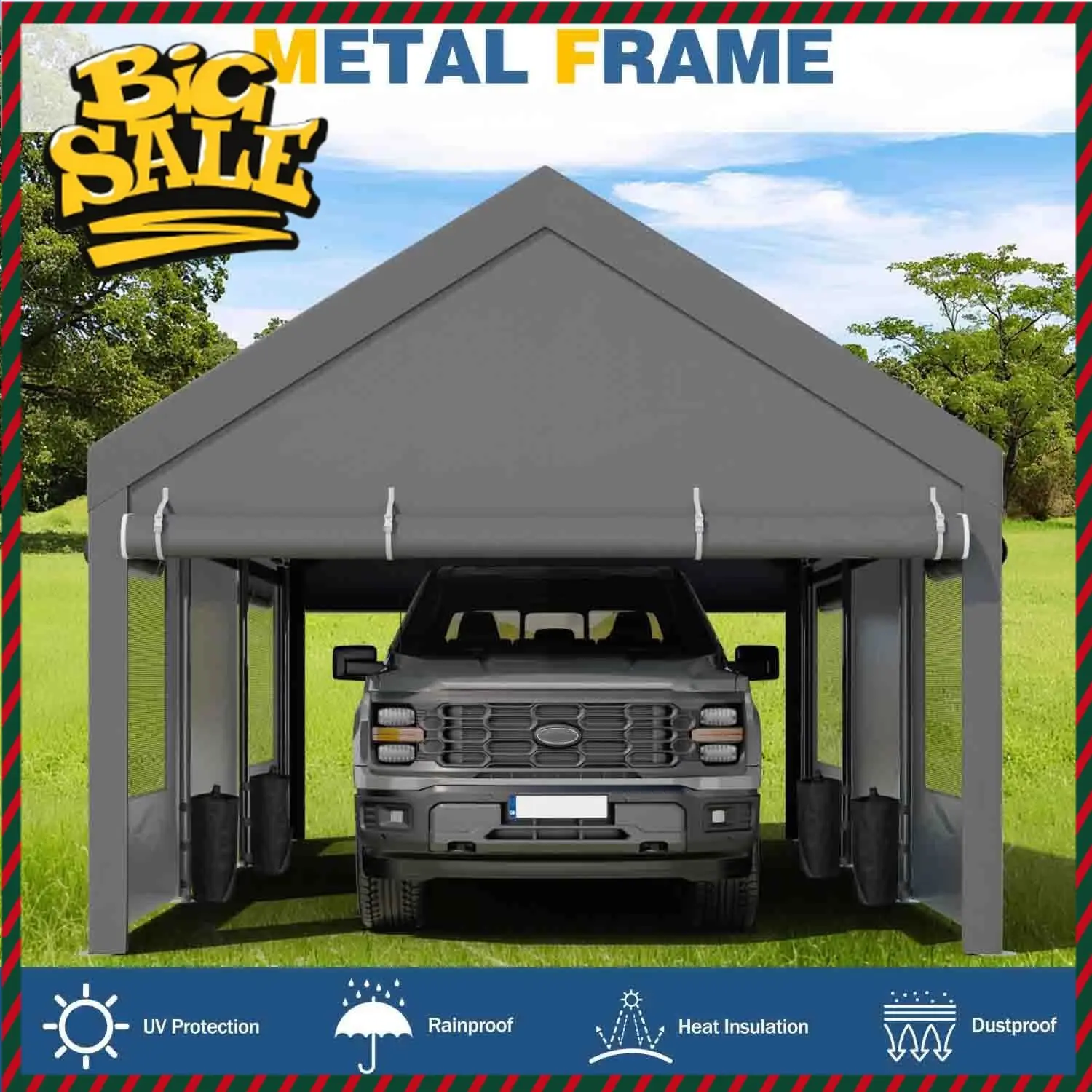 12x20 ft Carport, Heavy Duty Carport with Roll-up Windows, Portable Garage with Removable Sidewalls & Doors
12x20 ft Carport, Heavy Duty Carport with Roll-up Windows, Portable Garage with Removable Sidewalls & Doors