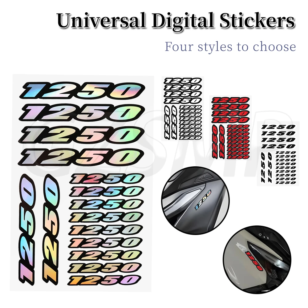 Number 1250 Motorcycle Sticker Motorbike Body Fuel Tank Deco Decals Fit for Suzuki BMW R1250 GS RT RS R GSF GSX 1250SE FA
Number 1250 Motorcycle Sticker Motorbike Body Fuel Tank Deco Decals Fit for Suzuki BMW R1250 GS RT RS R GSF GSX 1250SE FA