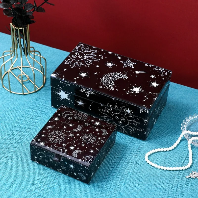 Ins Style Retro Sun Moon Star Printed Glass Jewelry Box Light Luxury Gift Packaging Ring Storage Case
Ins Style Retro Sun Moon Star Printed Glass Jewelry Box Light Luxury Gift Packaging Ring Storage Case