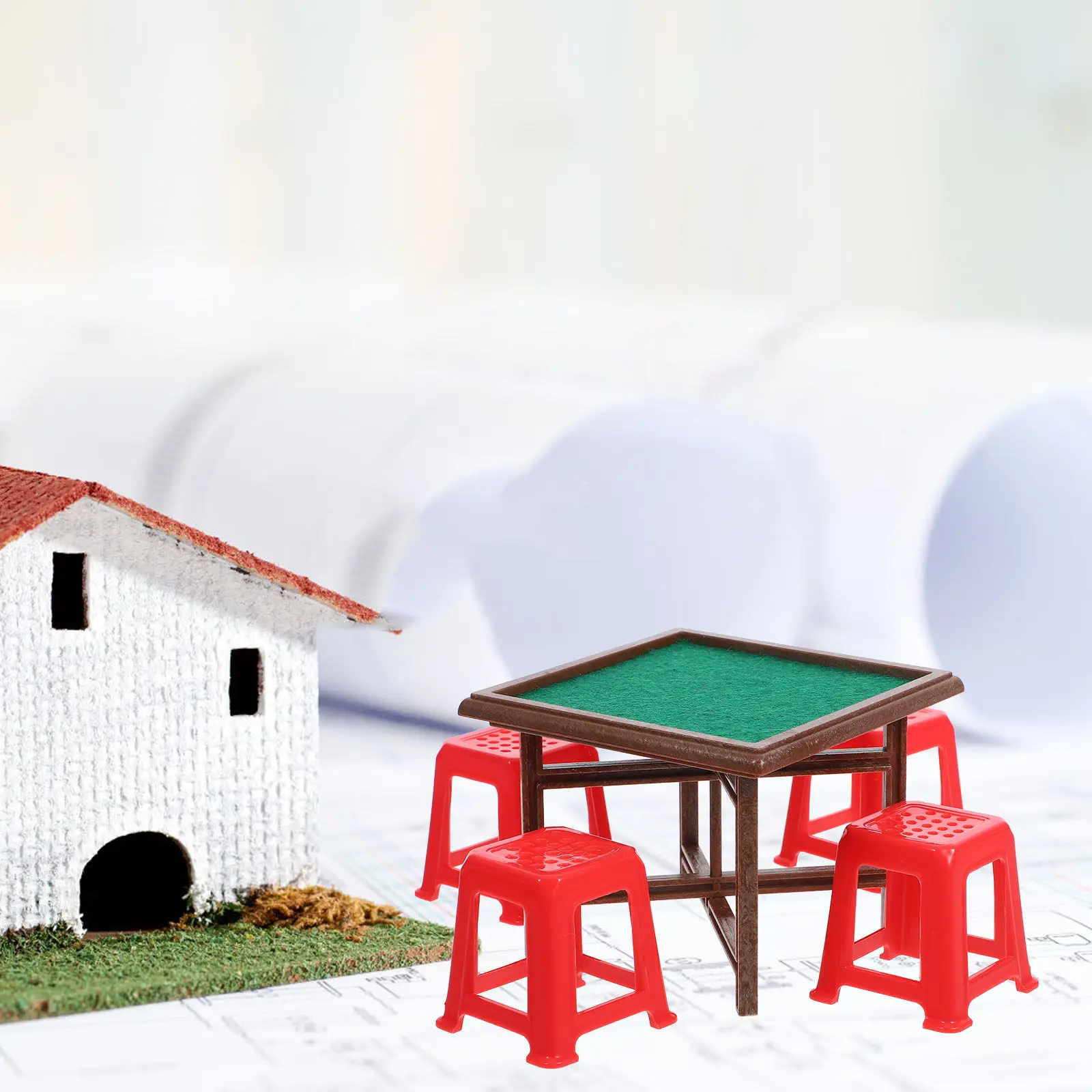 Набор миниатюрной мебели для кукольного домика: стол для маджонга и стулья, аксессуары для мини-дома, игровой стол
Набор миниатюрной мебели для кукольного домика: стол для маджонга и стулья, аксессуары для мини-дома, игровой стол