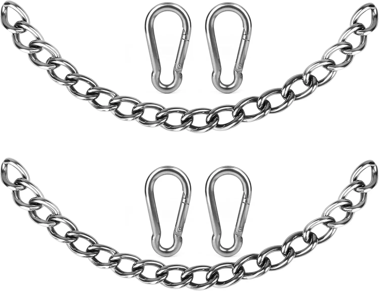Heavy Duty Hammo Chains With 4 Carabiners - Stainl Steel Hammo Chair Hardware For Indoor/Outdoor Use, 1500 Lb Acity
Heavy Duty Hammo Chains With 4 Carabiners - Stainl Steel Hammo Chair Hardware For Indoor/Outdoor Use, 1500 Lb Acity