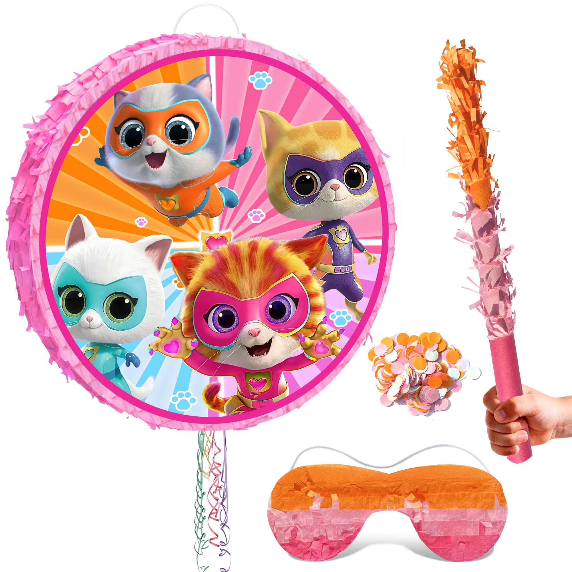 4 шт. комплект SuperKitties Pinatas-SuperKitties, круглые пиньята с завязанными глазами и палочками для пиньты и т. д. SuperKitties, товары для дня рождения
4 шт. комплект SuperKitties Pinatas-SuperKitties, круглые пиньята с завязанными глазами и палочками для пиньты и т. д. SuperKitties, товары для дня рождения