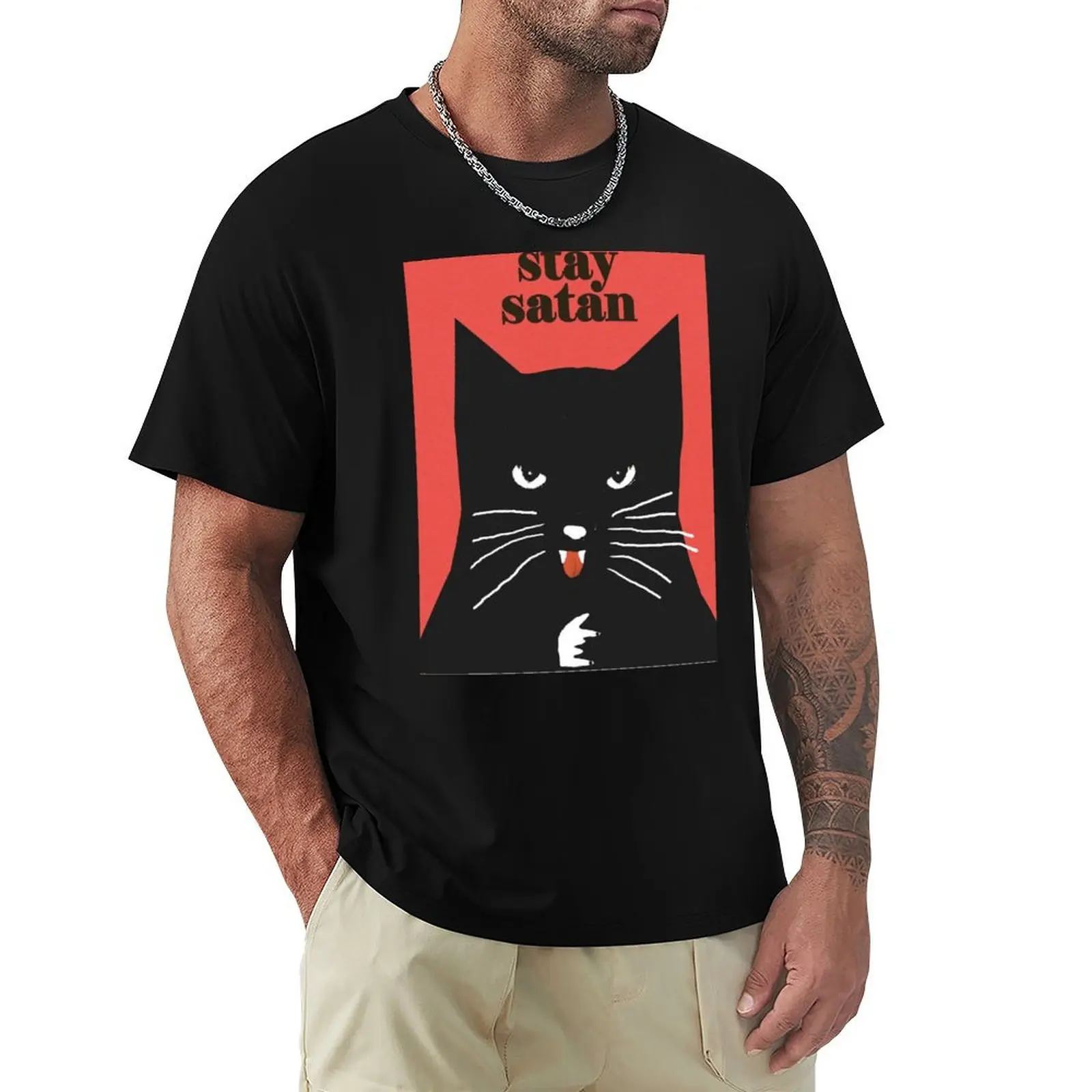 Stay Satan! Black cat T-Shirt Breathable Lightweight Summer Top
Stay Satan! Black cat T-Shirt Breathable Lightweight Summer Top